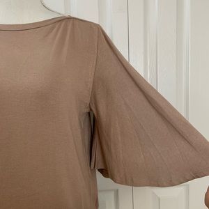 Boatneck Top with Trumpet Sleeves